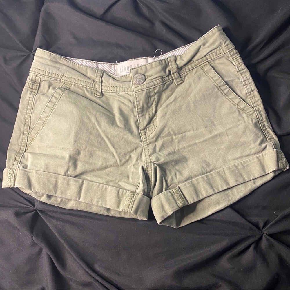 green cargo shorts